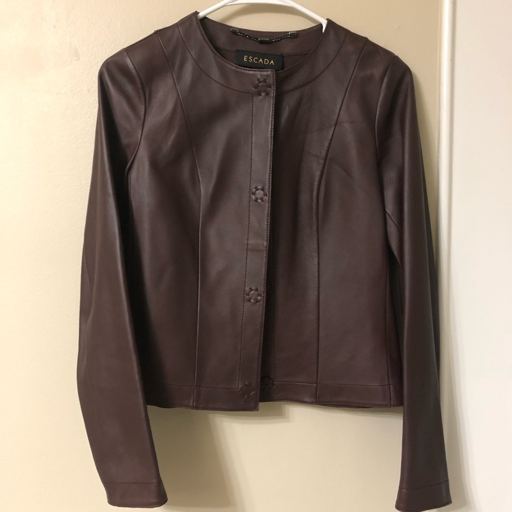 ESCADA — dark Burgundy/Berry leather Jacket